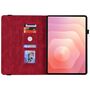 F�r Samsung Galaxy Tab S11 Schmetterling Design Kunstleder Tasche Rot