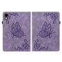 F�r Samsung Galaxy Tab S11 Schmetterling Design Kunstleder Tasche Lila