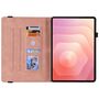 F�r Samsung Galaxy Tab S11 Schmetterling Design Kunstleder Tasche Pink