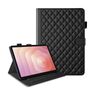 F�r Samsung Galaxy Tab S11 Design Rhombus Kunstleder H�lle Schwarz