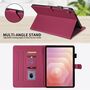 Fr Samsung Galaxy Tab S11 Design Rhombus Kunstleder Hlle Rot