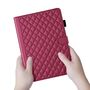 Fr Samsung Galaxy Tab S11 Design Rhombus Kunstleder Hlle Rot