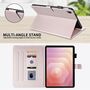 F�r Samsung Galaxy Tab S11 Design Rhombus Kunstleder H�lle Rose Gold