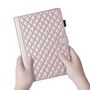 F�r Samsung Galaxy Tab S11 Design Rhombus Kunstleder H�lle Rose Gold
