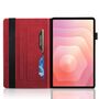 F�r Samsung Galaxy Tab S11 aufstellbare Baum Kunstleder Tasche Rot