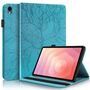 F�r Samsung Galaxy Tab S11 aufstellbare Baum Kunstleder Tasche Blau