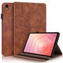 F�r Samsung Galaxy Tab S11 aufstellbare Baum Kunstleder Tasche Braun