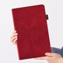 Fr Samsung Galaxy Tab S11 Ultra Baum Design Kunstleder Tasche Rot