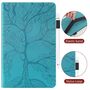 F�r Samsung Galaxy Tab S11 Ultra Baum Design Kunstleder Tasche Blau