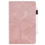 F�r Samsung Galaxy Tab S11 Ultra Baum Design Kunstleder Tasche Pink