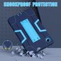 Fr Samsung Galaxy Tab A11 Color Hybrid Design Hlle mit Halter Blau