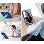 Fr Samsung Galaxy Tab A11 Color Hybrid Design Hlle mit Halter Blau