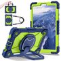 F�r Samsung Galaxy Tab A11 Hybrid H�lle mit Halter & Schultergurt Gr�n
