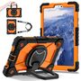 F�r Samsung Galaxy Tab A11 Hybrid H�lle Halter & Schultergurt Orange