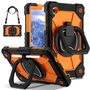 F�r Samsung Galaxy Tab A11 Hybrid H�lle Halter & Schultergurt Orange