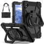 F�r Samsung Galaxy Tab A11 Hybrid H�lle Halter & Schultergurt Schwarz