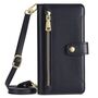 F�r Xiaomi Redmi 15C 5G / 4G Crossbody Kunstleder Wallet H�lle Schwarz
