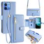 F�r Xiaomi Redmi 15C 5G / 4G Crossbody Kunstleder Wallet H�lle Blau