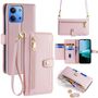 F�r Xiaomi Redmi 15C 5G / 4G Crossbody Kunstleder Wallet H�lle Rosa