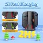 F�r Nintendo Switch 2 4-in-1 Controller Ladestation mit RGB Schwarz