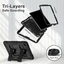 F�r Samsung Galaxy Tab A11 Plus Silikon Hybrid PC Holder H�lle Schwarz