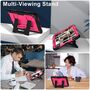 F�r Samsung Galaxy Tab A11 Plus Silikon Hybrid PC Holder H�lle Pink