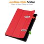 F�r Lenovo Idea Tab Plus 12.1 Zoll 3folt Wake UP Smart Tasche Rot