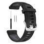 F�r Garmin Forerunner 970 Silikon Armband mit Silber Schnalle Schwarz