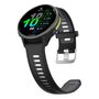 F�r Garmin Forerunner 970 Silikon Armband mit Silber Schnalle Schwarz