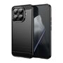 F�r Xiaomi 15T Pro 5G Carbon Brushed Design TPU Schutz H�lle Schwarz
