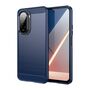 F�r Xiaomi Poco M7 4G Carbon Brushed Design TPU Schutz H�lle Blau