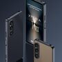 F�r Sony Xperia 1 VII Kunststoff Carbon Fiber Textur H�lle Schwarz