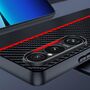 F�r Sony Xperia 1 VII Kunststoff Carbon Fiber Textur H�lle Schwarz