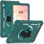F�r Samsung Galaxy Tab S11 360 Grad Rotation Heavy Hybrid H�lle Gr�n
