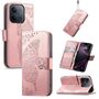 F�r Xiaomi Redmi 15C 5G / 4G Kunstleder Schmetterling Book H�lle Rosa