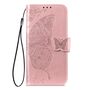 F�r Xiaomi Redmi 15C 5G / 4G Kunstleder Schmetterling Book H�lle Rosa