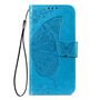 F�r Xiaomi Redmi 15C 5G / 4G Kunstleder Schmetterling Book H�lle Blau