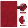 F�r Samsung Galaxy Tab S10 Lite / S10 FE Baum Kunstleder Tasche Rot