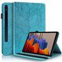 F�r Samsung Galaxy Tab S10 Lite / S10 FE Baum Kunstleder Tasche Blau