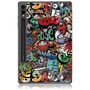 F�r Samsung Galaxy Tab S10 Lite / S10 FE 3folt Wake UP H�lle Graffiti
