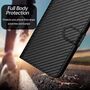 F�r Sony Xperia 10 VII Carbon Design Kunstleder Schutz H�lle Schwarz