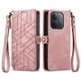F�r Xiaomi Redmi 15C 5G / 4G Kunstleder Design Zipper Book H�lle Rosa