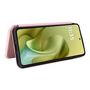 F�r Motorola Moto G86 5G Carbon Faser Textur Flip Schutz H�lle Rosa
