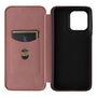 F�r Motorola Moto G86 5G Carbon Faser Textur Flip Schutz H�lle Braun