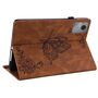 F�r Lenovo Idea Tab 11 Schmetterling Design Kunstleder Tasche Braun
