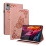 F�r Lenovo Idea Tab 11 Schmetterling Design Kunstleder Tasche Pink