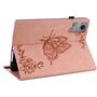 F�r Lenovo Idea Tab 11 Schmetterling Design Kunstleder Tasche Pink