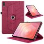 F�r Samsung Galaxy Tab S11 Ultra 360 Grad Baum Kunstleder Tasche Rot