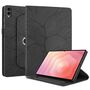 F�r Samsung Galaxy Tab S11 Ultra 360 Baum Kunstleder Tasche Schwarz
