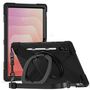 F�r Samsung Galaxy Tab S11 Ultra Hybrid H�lle Halter & Gurt Schwarz